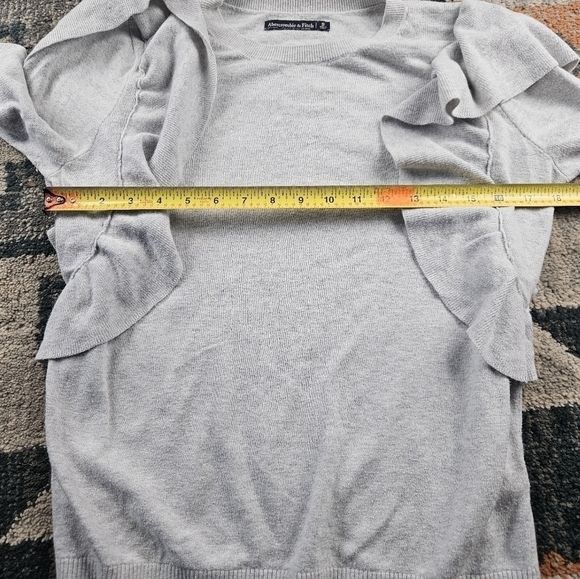 Women's Ruffled Gray Top - Picture 7 of 8